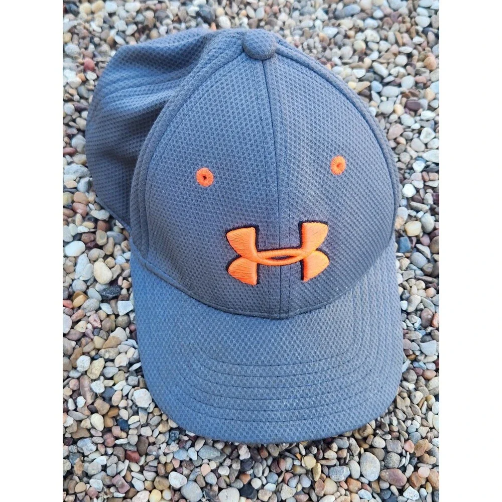 Under Armour Gray & Orange Youth Size XS Stretch Fitted Hat